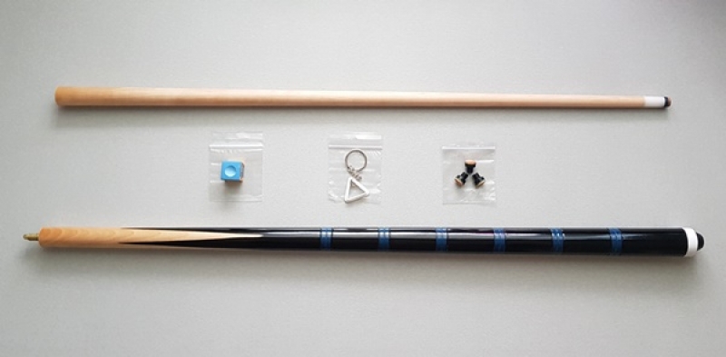 Pool Billard Einsteiger Set Eco Queue, Kreide, 3 Schraubleder, Schlüsselanhänger Triangel